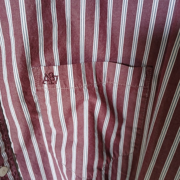 Aeropostale 1987 Long Sleeve Mens Shirt Size XL/TG Color Maroon White Stripe - Picture 4 of 9
